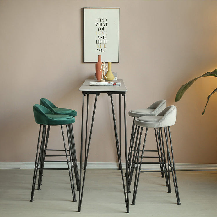 Stone Bar Dining Table Industrial Bar Dining Table with 4 Black Legs Clearhalo 'Bar Furniture' 'Bar Tables' 'bar_tables' 'furn' 'furn_bar_tables' 'Furniture' 'furniture_bar_tables' 'Kitchen & Dining Furniture' 4759686