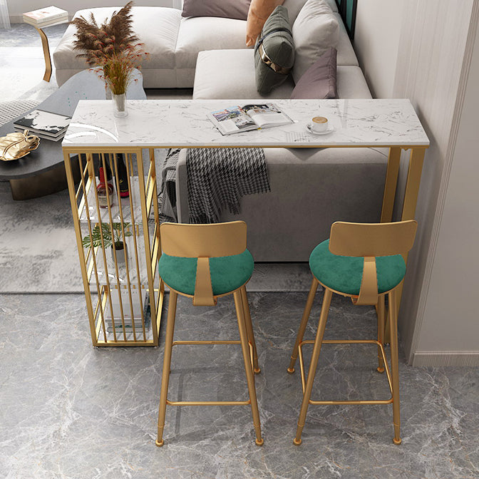 Stone Bar Table Traditional Luxury Rectangle Bar Table with Sled Base Clearhalo 'Bar Furniture' 'Bar Tables' 'bar_tables' 'Furniture' 'furniture_bar_tables' 'Kitchen & Dining Furniture' 4759699