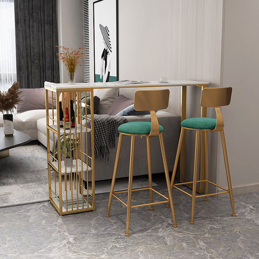 Stone Bar Table Traditional Luxury Rectangle Bar Table with Sled Base Clearhalo 'Bar Furniture' 'Bar Tables' 'bar_tables' 'Furniture' 'furniture_bar_tables' 'Kitchen & Dining Furniture' 4759700