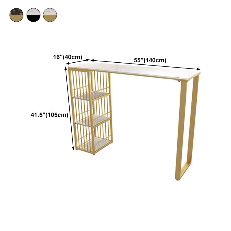 Stone Bar Table Traditional Luxury Rectangle Bar Table with Sled Base Clearhalo 'Bar Furniture' 'Bar Tables' 'bar_tables' 'Furniture' 'furniture_bar_tables' 'Kitchen & Dining Furniture' 4759704