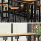 Pine Wood Bar Table Industrial Bar Dining Table with Trestle Base in Black Clearhalo 'Bar Furniture' 'Bar Tables' 'bar_tables' 'furn' 'furn_bar_tables' 'Furniture' 'furniture_bar_tables' 'Kitchen & Dining Furniture' 4759727