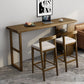Rectangle Wood Bar Dining Table Contemporary Bar Table with Sled Base 70.9"L x 17.7"W x 41.3"H Without Chairs Clearhalo 'Bar Furniture' 'Bar Tables' 'bar_tables' 'furn' 'furn_bar_tables' 'Furniture' 'furniture_bar_tables' 'Kitchen & Dining Furniture' 4759743