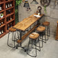 Pine Wood Bar Table Industrial Bar Dining Table with Trestle Base in Black Clearhalo 'Bar Furniture' 'Bar Tables' 'bar_tables' 'furn' 'furn_bar_tables' 'Furniture' 'furniture_bar_tables' 'Kitchen & Dining Furniture' 4759757