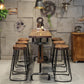 Pine Wood Bar Table Industrial Bar Dining Table with Trestle Base in Black Clearhalo 'Bar Furniture' 'Bar Tables' 'bar_tables' 'furn' 'furn_bar_tables' 'Furniture' 'furniture_bar_tables' 'Kitchen & Dining Furniture' 4759759