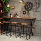 Pine Wood Bar Table Industrial Bar Dining Table with Trestle Base in Black Clearhalo 'Bar Furniture' 'Bar Tables' 'bar_tables' 'furn' 'furn_bar_tables' 'Furniture' 'furniture_bar_tables' 'Kitchen & Dining Furniture' 4759760