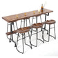 Pine Wood Bar Table Industrial Bar Dining Table with Trestle Base in Black Clearhalo 'Bar Furniture' 'Bar Tables' 'bar_tables' 'furn' 'furn_bar_tables' 'Furniture' 'furniture_bar_tables' 'Kitchen & Dining Furniture' 4759766