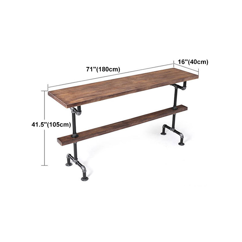 Pine Wood Bar Table Industrial Bar Dining Table with Trestle Base in Black Clearhalo 'Bar Furniture' 'Bar Tables' 'bar_tables' 'furn' 'furn_bar_tables' 'Furniture' 'furniture_bar_tables' 'Kitchen & Dining Furniture' 4759769