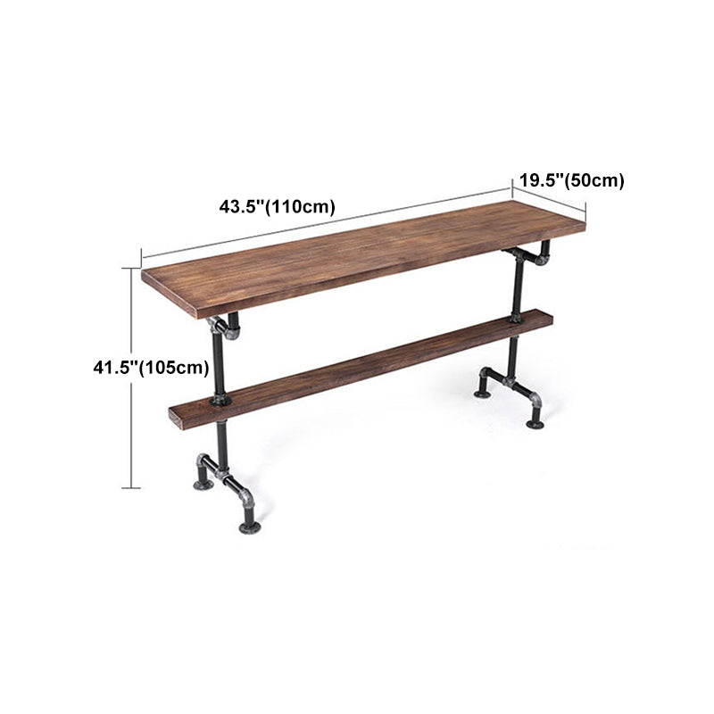 Pine Wood Bar Table Industrial Bar Dining Table with Trestle Base in Black Clearhalo 'Bar Furniture' 'Bar Tables' 'bar_tables' 'furn' 'furn_bar_tables' 'Furniture' 'furniture_bar_tables' 'Kitchen & Dining Furniture' 4759773