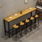 Pine Wood Bar Dining Table Industrial Bar Dining Table with Trestle Base in Black 86.6"L x 15.7"W x 41.3"H Without Chairs Clearhalo 'Bar Furniture' 'Bar Tables' 'bar_tables' 'furn' 'furn_bar_tables' 'Furniture' 'furniture_bar_tables' 'Kitchen & Dining Furniture' 4759783