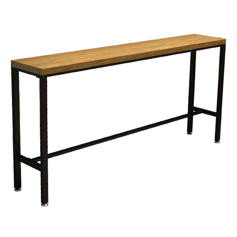 Pine Wood Bar Dining Table Industrial Bar Dining Table with Trestle Base in Black Without Chairs Clearhalo 'Bar Furniture' 'Bar Tables' 'bar_tables' 'furn' 'furn_bar_tables' 'Furniture' 'furniture_bar_tables' 'Kitchen & Dining Furniture' 4759785