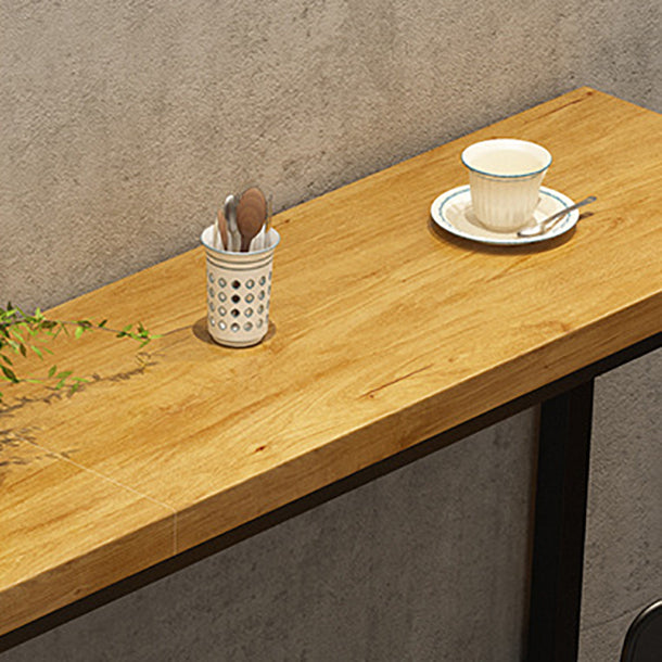 Pine Wood Bar Dining Table Industrial Bar Dining Table with Trestle Base in Black Clearhalo 'Bar Furniture' 'Bar Tables' 'bar_tables' 'furn' 'furn_bar_tables' 'Furniture' 'furniture_bar_tables' 'Kitchen & Dining Furniture' 4759788