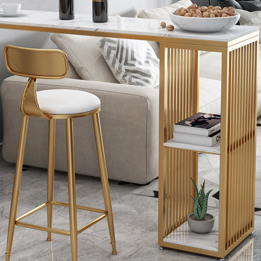 Rectangle Stone Bar Dining Table Industrial Bar Dining Table with Sled Base Clearhalo 'Bar Furniture' 'Bar Tables' 'bar_tables' 'furn' 'furn_bar_tables' 'Furniture' 'furniture_bar_tables' 'Kitchen & Dining Furniture' 4759838