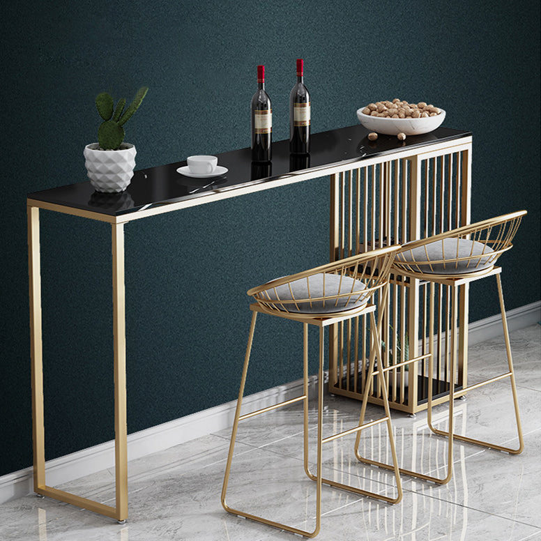 Rectangle Stone Bar Dining Table Industrial Bar Dining Table with Sled Base Clearhalo 'Bar Furniture' 'Bar Tables' 'bar_tables' 'furn' 'furn_bar_tables' 'Furniture' 'furniture_bar_tables' 'Kitchen & Dining Furniture' 4759842