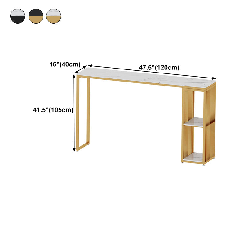 Rectangle Stone Bar Dining Table Industrial Bar Dining Table with Sled Base Clearhalo 'Bar Furniture' 'Bar Tables' 'bar_tables' 'furn' 'furn_bar_tables' 'Furniture' 'furniture_bar_tables' 'Kitchen & Dining Furniture' 4759844