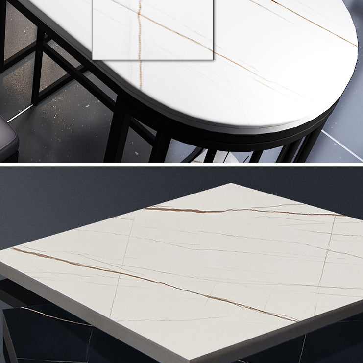 White Stone Bar Dining Table Industrial Bar Dining Table with Sled Base Clearhalo 'Bar Furniture' 'Bar Tables' 'bar_tables' 'furn' 'furn_bar_tables' 'Furniture' 'furniture_bar_tables' 'Kitchen & Dining Furniture' 4759854
