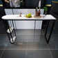 White Stone Bar Dining Table Industrial Bar Dining Table with Sled Base Clearhalo 'Bar Furniture' 'Bar Tables' 'bar_tables' 'furn' 'furn_bar_tables' 'Furniture' 'furniture_bar_tables' 'Kitchen & Dining Furniture' 4759858