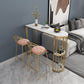 Stone Top Bar Table Traditional Luxury Bar Table with Sled Base 70.9"L x 15.7"W x 41.3"H White Gold Clearhalo 'Bar Furniture' 'Bar Tables' 'bar_tables' 'furn' 'furn_bar_tables' 'Furniture' 'furniture_bar_tables' 'Kitchen & Dining Furniture' 4759872