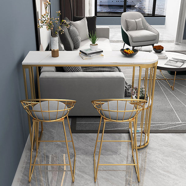 Stone Top Bar Table Traditional Luxury Bar Table with Sled Base Clearhalo 'Bar Furniture' 'Bar Tables' 'bar_tables' 'furn' 'furn_bar_tables' 'Furniture' 'furniture_bar_tables' 'Kitchen & Dining Furniture' 4759879