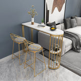 Stone Top Bar Table Traditional Luxury Bar Table with Sled Base Clearhalo 'Bar Furniture' 'Bar Tables' 'bar_tables' 'furn' 'furn_bar_tables' 'Furniture' 'furniture_bar_tables' 'Kitchen & Dining Furniture' 4759880