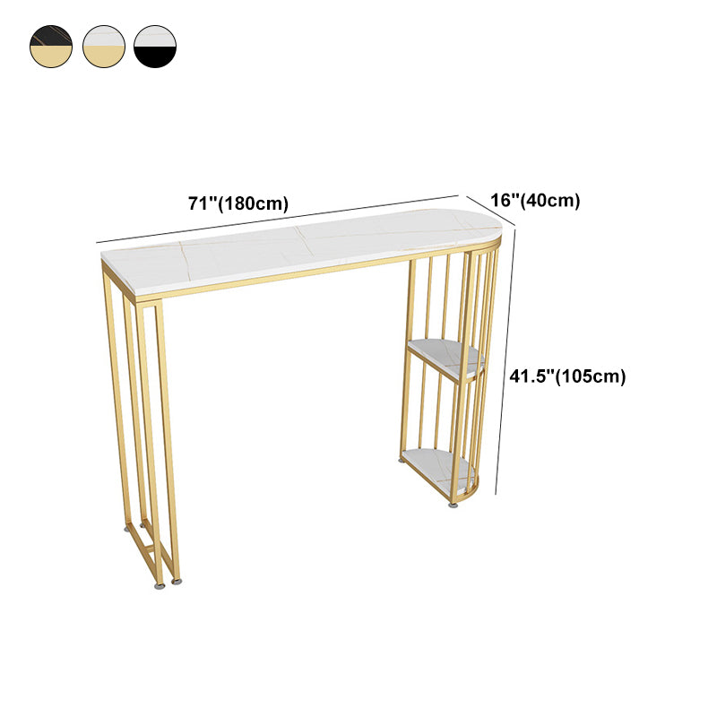 Stone Top Bar Table Traditional Luxury Bar Table with Sled Base Clearhalo 'Bar Furniture' 'Bar Tables' 'bar_tables' 'furn' 'furn_bar_tables' 'Furniture' 'furniture_bar_tables' 'Kitchen & Dining Furniture' 4759884