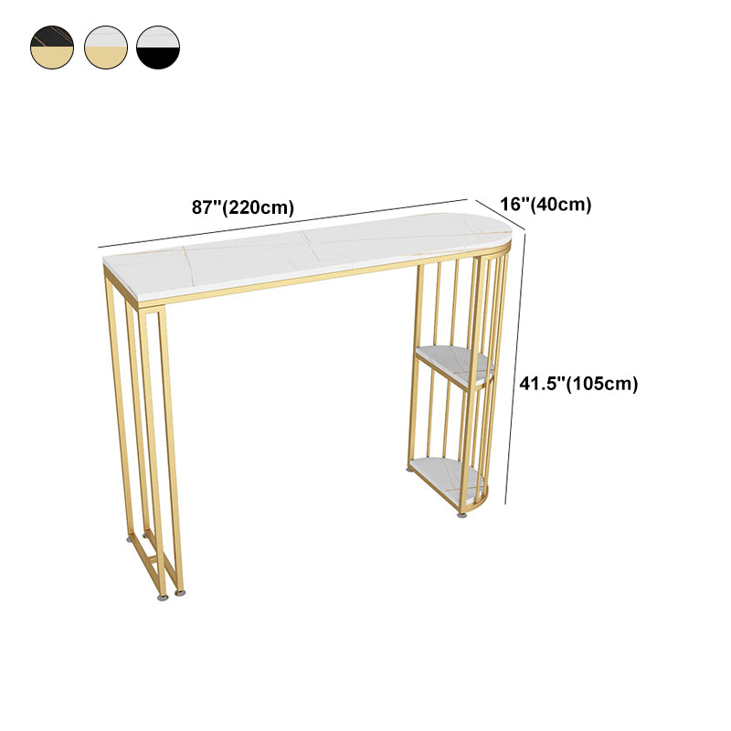 Stone Top Bar Table Traditional Luxury Bar Table with Sled Base Clearhalo 'Bar Furniture' 'Bar Tables' 'bar_tables' 'furn' 'furn_bar_tables' 'Furniture' 'furniture_bar_tables' 'Kitchen & Dining Furniture' 4759886