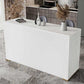 Modern Style Dining Bar Counter Table Rectangle Table for Kitchen 63"L x 15.7"W x 41.3"H White Without Chairs Clearhalo 'Bar Furniture' 'Bar Tables' 'bar_tables' 'furn' 'furn_bar_tables' 'Furniture' 'furniture_bar_tables' 'Kitchen & Dining Furniture' 4759890