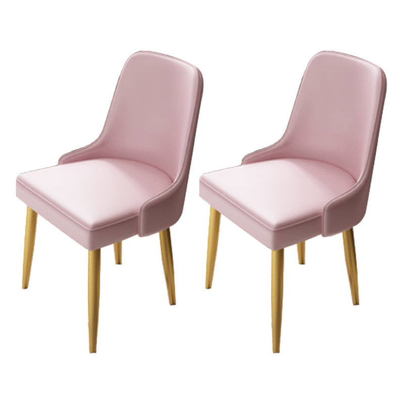 Glam 1/2 Pieces Dining Set Rectangle Stone Dining Table for Dining Room 2 Pink Chairs Clearhalo 'Dining Room Sets' 'Dining Tables & Seating' 'dining_room_set' 'furn' 'furn_dining_room_set' 'Furniture' 'furniture_dining_room_set' 'Kitchen & Dining Furniture' 4759928