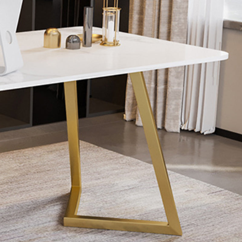 Glam 1/2 Pieces Dining Set Rectangle Stone Dining Table for Dining Room Clearhalo 'Dining Room Sets' 'Dining Tables & Seating' 'dining_room_set' 'furn' 'furn_dining_room_set' 'Furniture' 'furniture_dining_room_set' 'Kitchen & Dining Furniture' 4759929