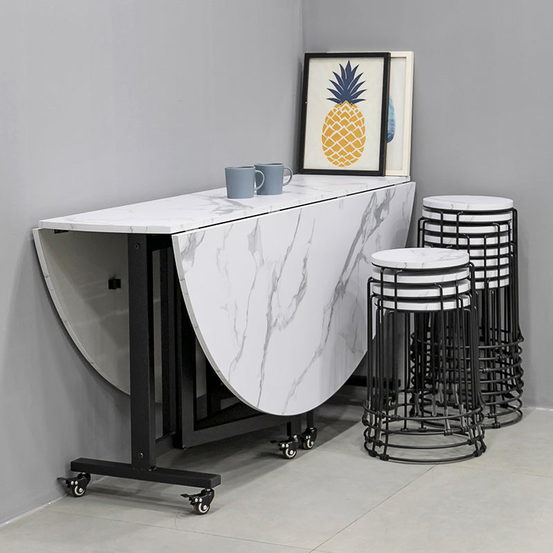 Modern 1/4/9/11/13 Pieces Foldable Dinette Set White Engineered Wood Dining Table Set Clearhalo 'Dining Room Sets' 'Dining Tables & Seating' 'dining_room_set' 'furn' 'furn_dining_room_set' 'Furniture' 'furniture_dining_room_set' 'Kitchen & Dining Furniture' 4759961