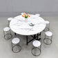 Modern 1/4/9/11/13 Pieces Foldable Dinette Set White Engineered Wood Dining Table Set 9 Pieces: Table, 8 Chairs Clearhalo 'Dining Room Sets' 'Dining Tables & Seating' 'dining_room_set' 'furn' 'furn_dining_room_set' 'Furniture' 'furniture_dining_room_set' 'Kitchen & Dining Furniture' 4759963