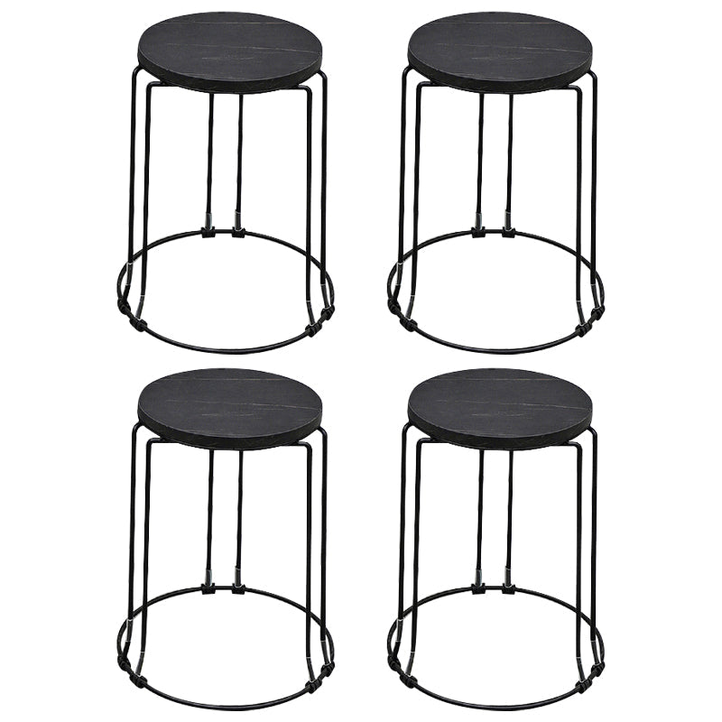 Modern 1/4/9/11/13 Pieces Foldable Dinette Set White Engineered Wood Dining Table Set 4 Black Chairs Clearhalo 'Dining Room Sets' 'Dining Tables & Seating' 'dining_room_set' 'furn' 'furn_dining_room_set' 'Furniture' 'furniture_dining_room_set' 'Kitchen & Dining Furniture' 4759968