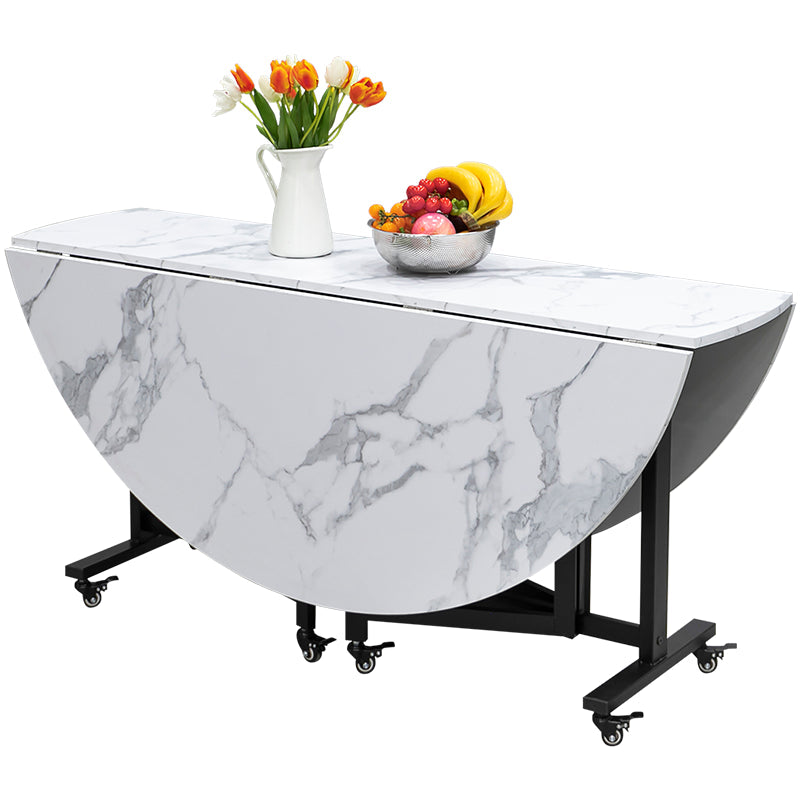 Modern 1/4/9/11/13 Pieces Foldable Dinette Set White Engineered Wood Dining Table Set Clearhalo 'Dining Room Sets' 'Dining Tables & Seating' 'dining_room_set' 'furn' 'furn_dining_room_set' 'Furniture' 'furniture_dining_room_set' 'Kitchen & Dining Furniture' 4759969