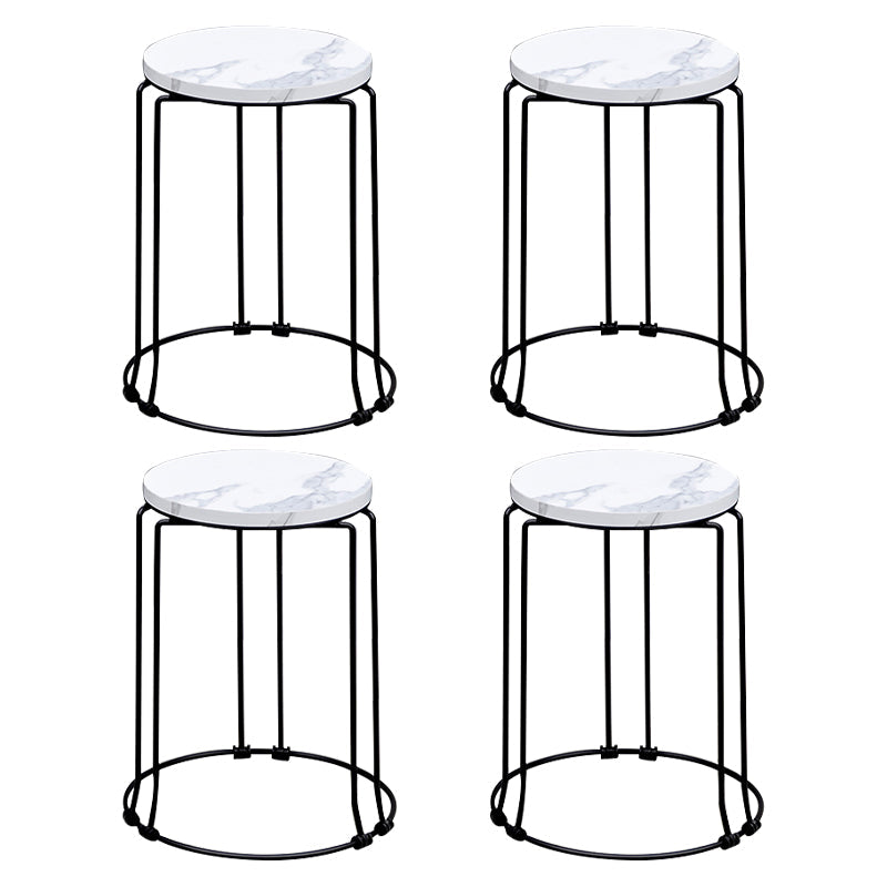 Modern 1/4/9/11/13 Pieces Foldable Dinette Set White Engineered Wood Dining Table Set 4 White Chairs Clearhalo 'Dining Room Sets' 'Dining Tables & Seating' 'dining_room_set' 'furn' 'furn_dining_room_set' 'Furniture' 'furniture_dining_room_set' 'Kitchen & Dining Furniture' 4759970