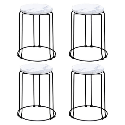 Modern 1/4/9/11/13 Pieces Foldable Dinette Set White Engineered Wood Dining Table Set 4 White Chairs Clearhalo 'Dining Room Sets' 'Dining Tables & Seating' 'dining_room_set' 'furn' 'furn_dining_room_set' 'Furniture' 'furniture_dining_room_set' 'Kitchen & Dining Furniture' 4759970