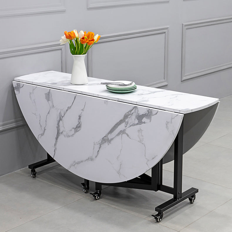 Modern 1/4/9/11/13 Pieces Foldable Dinette Set White Engineered Wood Dining Table Set Clearhalo 'Dining Room Sets' 'Dining Tables & Seating' 'dining_room_set' 'furn' 'furn_dining_room_set' 'Furniture' 'furniture_dining_room_set' 'Kitchen & Dining Furniture' 4759975