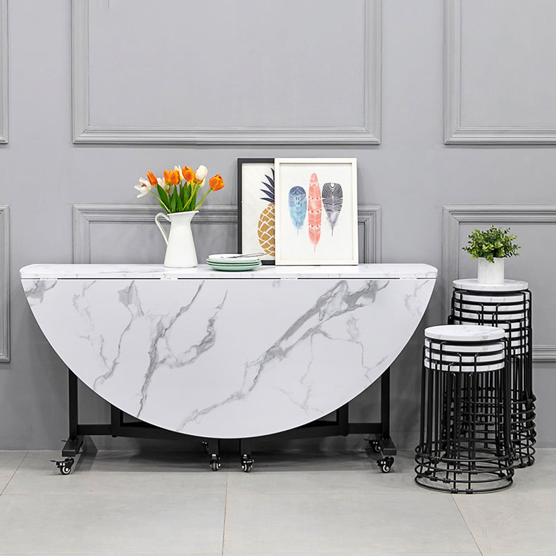 Modern 1/4/9/11/13 Pieces Foldable Dinette Set White Engineered Wood Dining Table Set Clearhalo 'Dining Room Sets' 'Dining Tables & Seating' 'dining_room_set' 'furn' 'furn_dining_room_set' 'Furniture' 'furniture_dining_room_set' 'Kitchen & Dining Furniture' 4759976