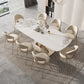 Luxury 1/4/5/7/9 Pieces Dining Set Sintered Stone Dining Table with Leather Chairs 9 Pieces: Table, 8 Chairs Clearhalo 'Dining Room Sets' 'Dining Tables & Seating' 'dining_room_set' 'furn' 'furn_dining_room_set' 'Furniture' 'furniture_dining_room_set' 'Kitchen & Dining Furniture' 4759984