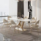 Luxury 1/4/5/7/9 Pieces Dining Set Sintered Stone Dining Table with Leather Chairs Clearhalo 'Dining Room Sets' 'Dining Tables & Seating' 'dining_room_set' 'furn' 'furn_dining_room_set' 'Furniture' 'furniture_dining_room_set' 'Kitchen & Dining Furniture' 4759993