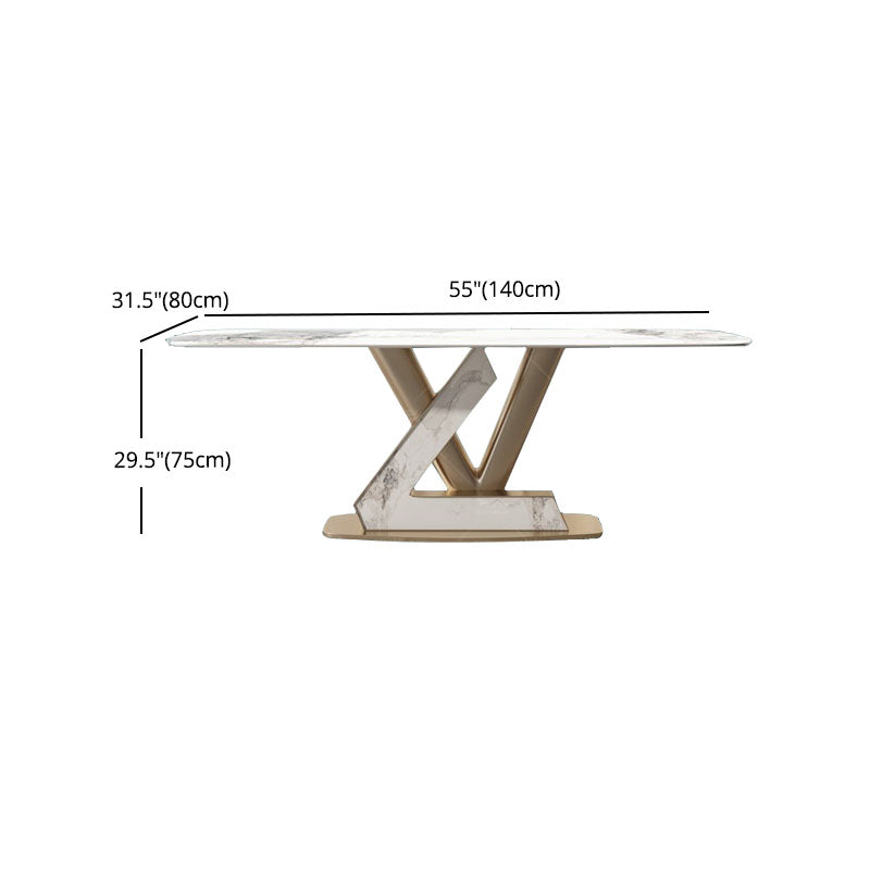 Luxury 1/4/5/7/9 Pieces Dining Set Sintered Stone Dining Table with Leather Chairs Clearhalo 'Dining Room Sets' 'Dining Tables & Seating' 'dining_room_set' 'furn' 'furn_dining_room_set' 'Furniture' 'furniture_dining_room_set' 'Kitchen & Dining Furniture' 4759996