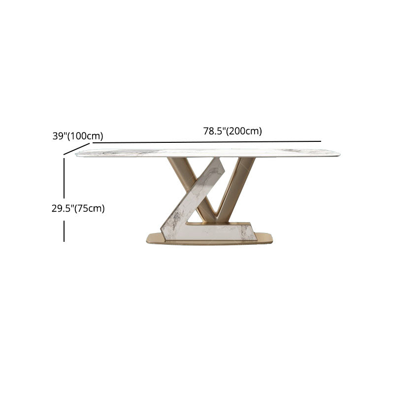Luxury 1/4/5/7/9 Pieces Dining Set Sintered Stone Dining Table with Leather Chairs Clearhalo 'Dining Room Sets' 'Dining Tables & Seating' 'dining_room_set' 'furn' 'furn_dining_room_set' 'Furniture' 'furniture_dining_room_set' 'Kitchen & Dining Furniture' 4759999