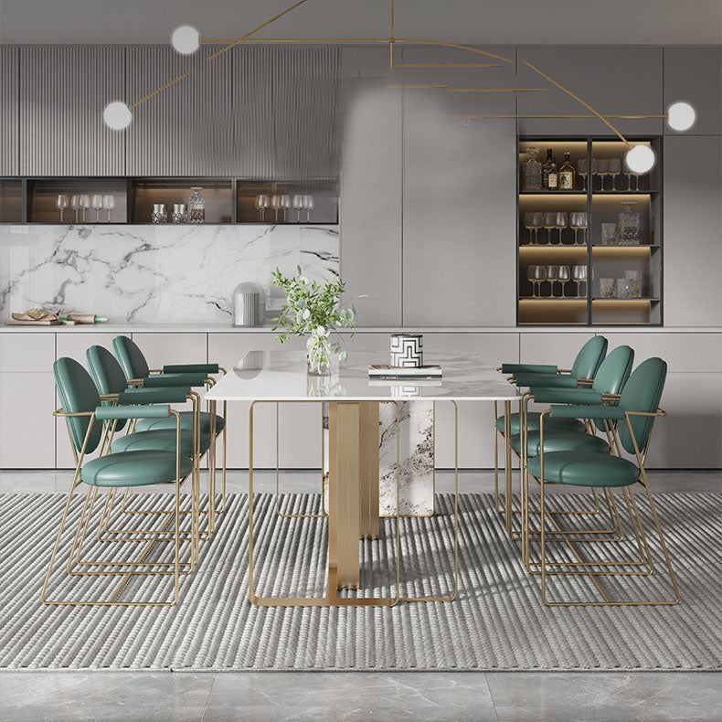 Luxury 1/4/5/7 Pieces Dining Set Sintered Stone Dining Table with Chairs Clearhalo 'Dining Room Sets' 'Dining Tables & Seating' 'dining_room_set' 'furn' 'furn_dining_room_set' 'Furniture' 'furniture_dining_room_set' 'Kitchen & Dining Furniture' 4760000