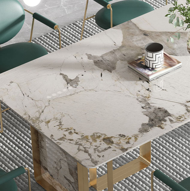 Luxury 1/4/5/7 Pieces Dining Set Sintered Stone Dining Table with Chairs Clearhalo 'Dining Room Sets' 'Dining Tables & Seating' 'dining_room_set' 'furn' 'furn_dining_room_set' 'Furniture' 'furniture_dining_room_set' 'Kitchen & Dining Furniture' 4760007