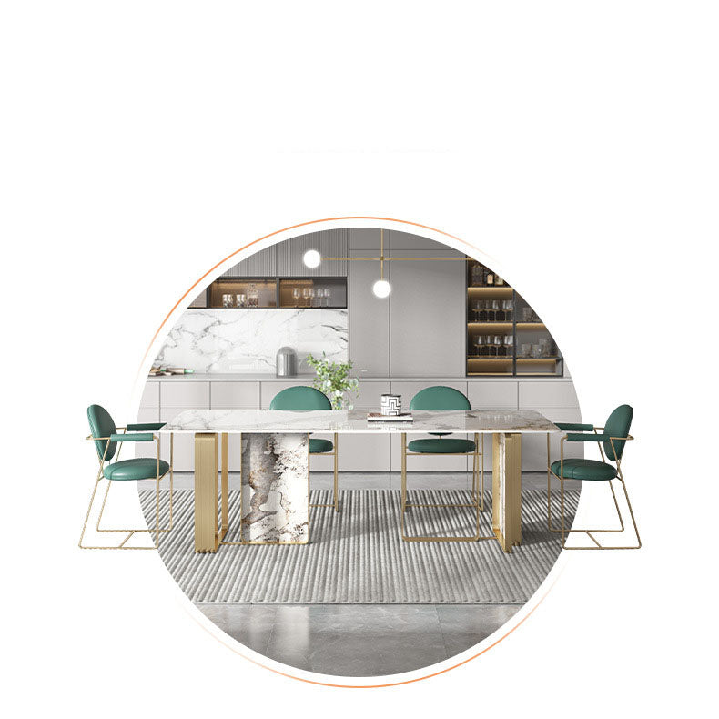 Luxury 1/4/5/7 Pieces Dining Set Sintered Stone Dining Table with Chairs Clearhalo 'Dining Room Sets' 'Dining Tables & Seating' 'dining_room_set' 'furn' 'furn_dining_room_set' 'Furniture' 'furniture_dining_room_set' 'Kitchen & Dining Furniture' 4760011