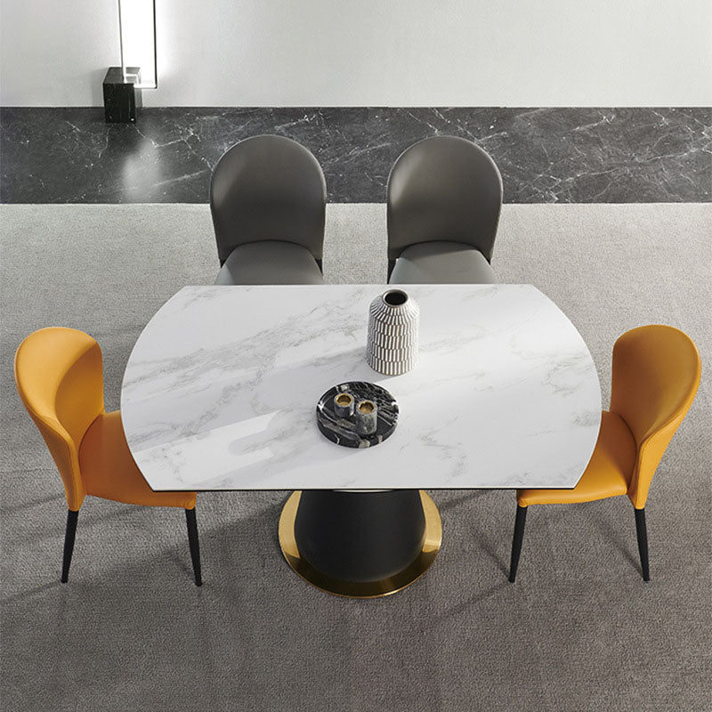 Glam 1/3/4/5/7 Pieces Dining Set Sintered Stone Dining Table Set for Dining Areas 5 Pieces: Table, 4 Chairs Clearhalo 'Dining Room Sets' 'Dining Tables & Seating' 'dining_room_set' 'furn' 'furn_dining_room_set' 'Furniture' 'furniture_dining_room_set' 'Kitchen & Dining Furniture' 4760054