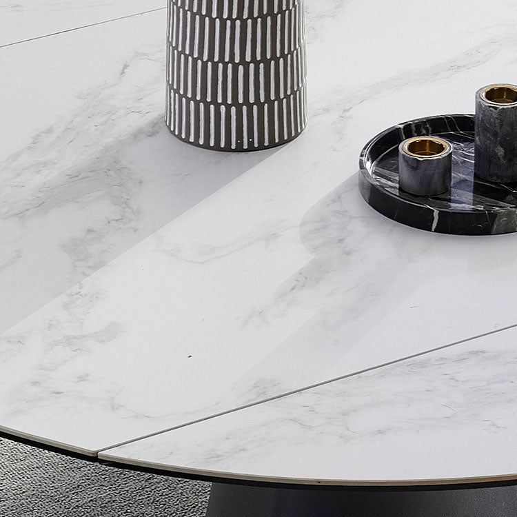 Glam 1/3/4/5/7 Pieces Dining Set Sintered Stone Dining Table Set for Dining Areas Clearhalo 'Dining Room Sets' 'Dining Tables & Seating' 'dining_room_set' 'furn' 'furn_dining_room_set' 'Furniture' 'furniture_dining_room_set' 'Kitchen & Dining Furniture' 4760058