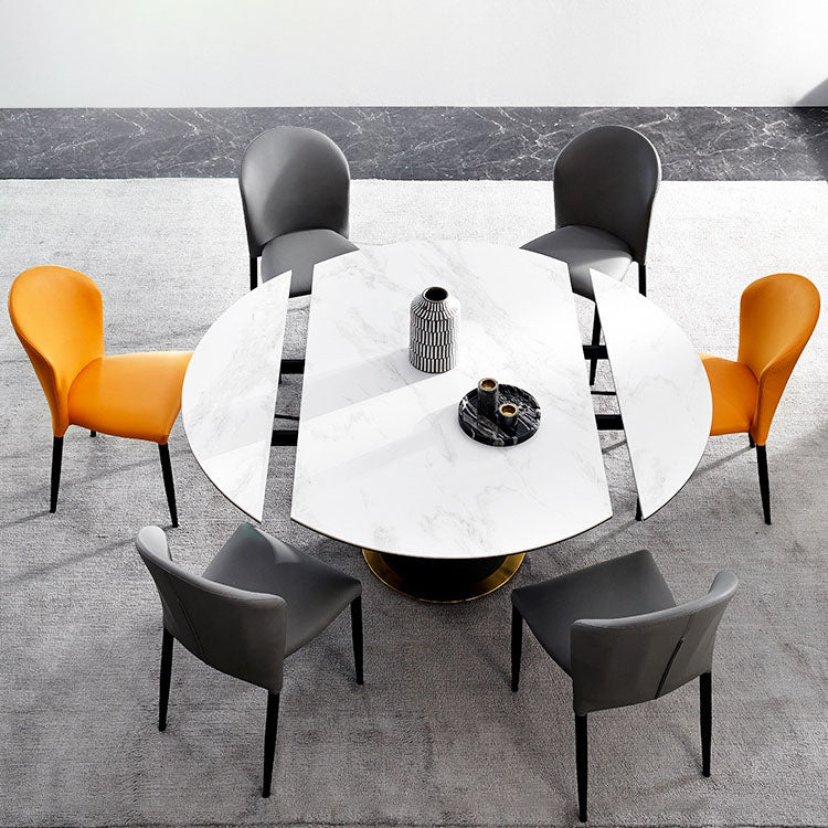 Glam 1/3/4/5/7 Pieces Dining Set Sintered Stone Dining Table Set for Dining Areas Clearhalo 'Dining Room Sets' 'Dining Tables & Seating' 'dining_room_set' 'furn' 'furn_dining_room_set' 'Furniture' 'furniture_dining_room_set' 'Kitchen & Dining Furniture' 4760062