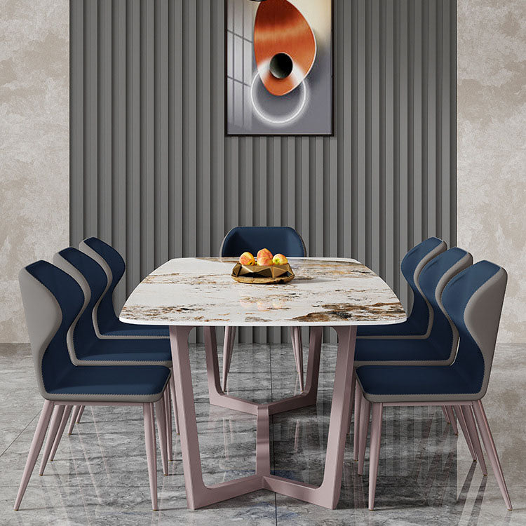 Nordic 1/6/7/8 Pieces Dining Set Sintered Stone Dining Table Set for Home 8 Pieces: Table, 7 Chairs Clearhalo 'Dining Room Sets' 'Dining Tables & Seating' 'dining_room_set' 'furn' 'furn_dining_room_set' 'Furniture' 'furniture_dining_room_set' 'Kitchen & Dining Furniture' 4760073