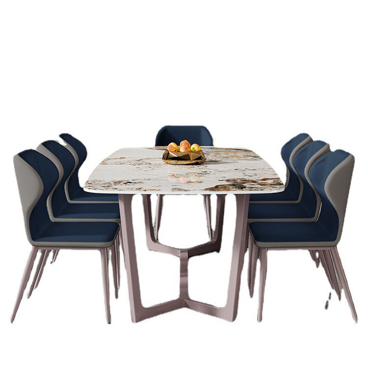 Nordic 1/6/7/8 Pieces Dining Set Sintered Stone Dining Table Set for Home Clearhalo 'Dining Room Sets' 'Dining Tables & Seating' 'dining_room_set' 'furn' 'furn_dining_room_set' 'Furniture' 'furniture_dining_room_set' 'Kitchen & Dining Furniture' 4760074