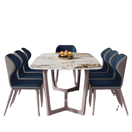 Nordic 1/6/7/8 Pieces Dining Set Sintered Stone Dining Table Set for Home Clearhalo 'Dining Room Sets' 'Dining Tables & Seating' 'dining_room_set' 'furn' 'furn_dining_room_set' 'Furniture' 'furniture_dining_room_set' 'Kitchen & Dining Furniture' 4760074