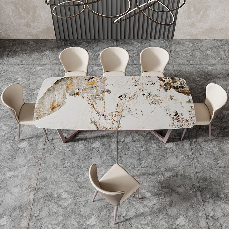Nordic 1/6/7/8 Pieces Dining Set Sintered Stone Dining Table Set for Home Clearhalo 'Dining Room Sets' 'Dining Tables & Seating' 'dining_room_set' 'furn' 'furn_dining_room_set' 'Furniture' 'furniture_dining_room_set' 'Kitchen & Dining Furniture' 4760082